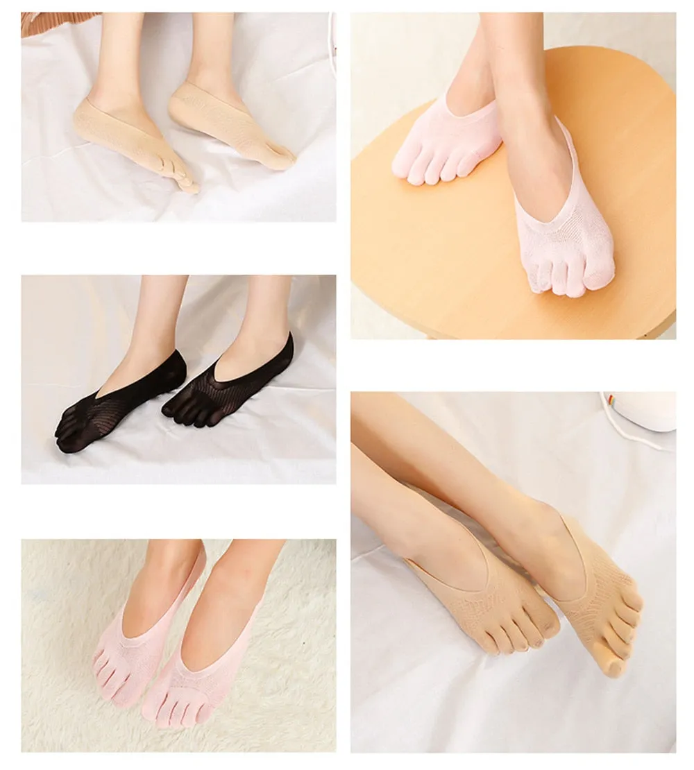 1 Pair Women's Breathable Ultrathin Five-finger Low Cut Invisible Sling Socks