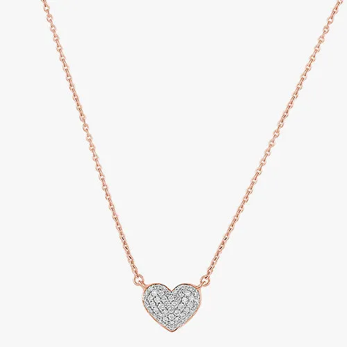 14K H-I/SI Diamond Heart Necklace