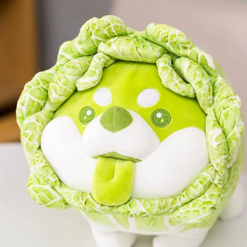 20-50cm Cute Japanese Vegetable Dog Plush Toys Creative Chinese Cabbage Shiba Inu Pillow Stuffed Animal Sofa Cushion Baby Gifts