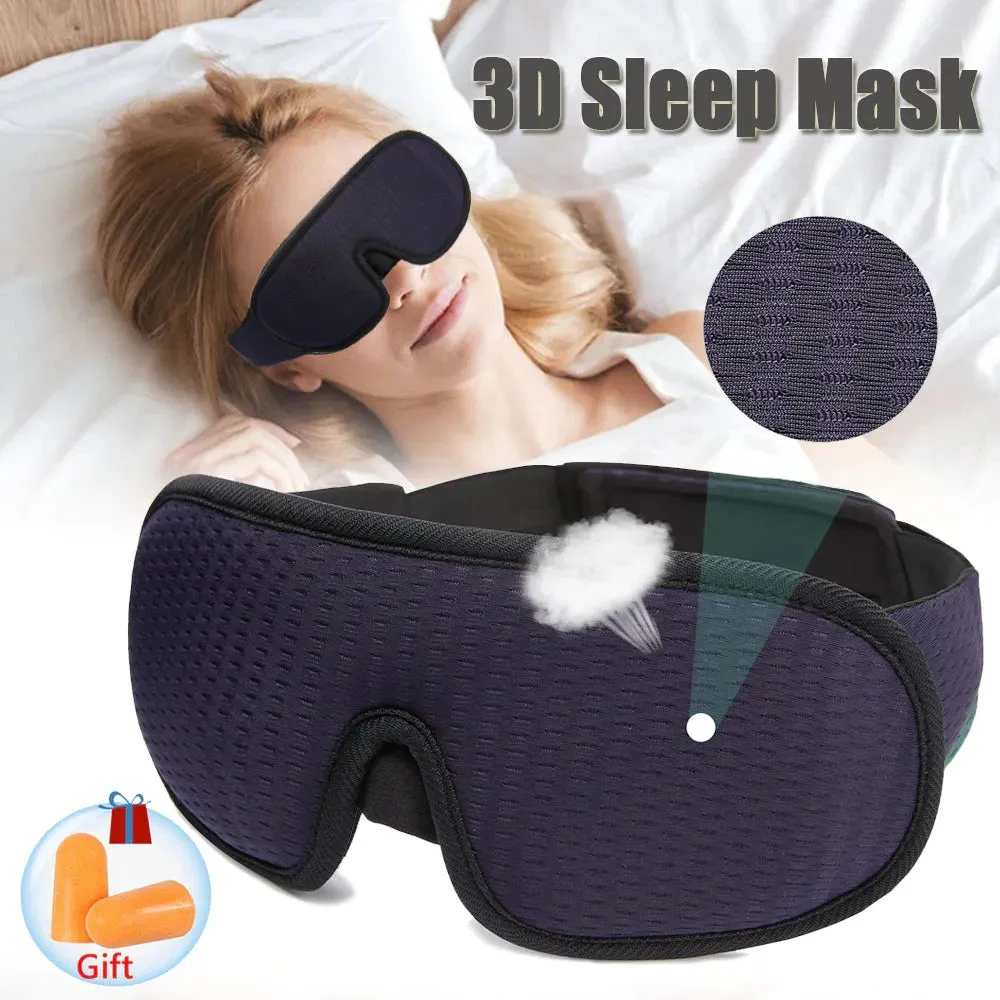 3D Sleep Mask Blindfold Sleeping Aid Eyepatch Eye Cover Sleep Patches Eyeshade Breathable Face Mask Eyemask Health Care for Rest