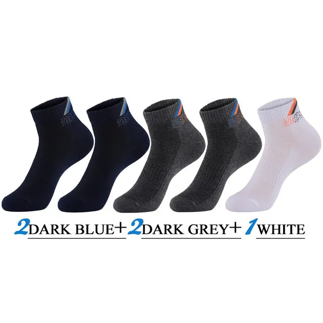 5 Pairs Lot Casual Cotton Breathable Outdoor Sports Socks for Men