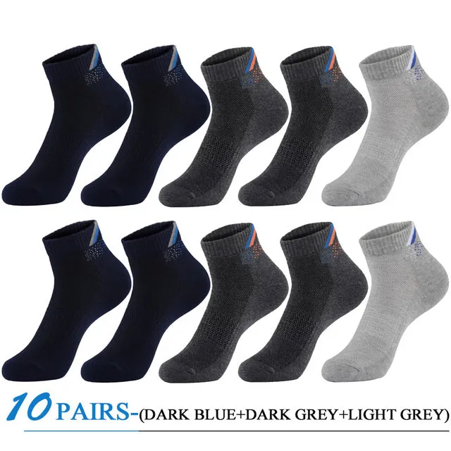 5 Pairs Lot Casual Cotton Breathable Outdoor Sports Socks for Men