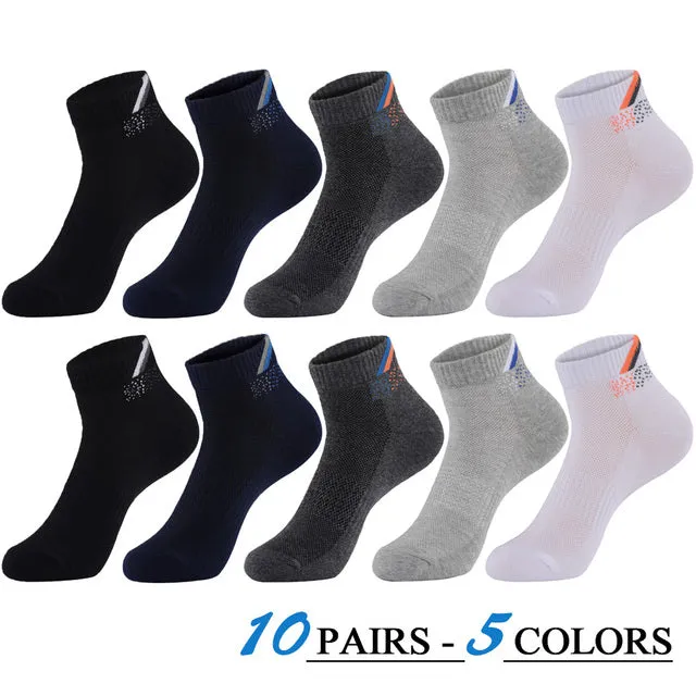 5 Pairs Lot Casual Cotton Breathable Outdoor Sports Socks for Men