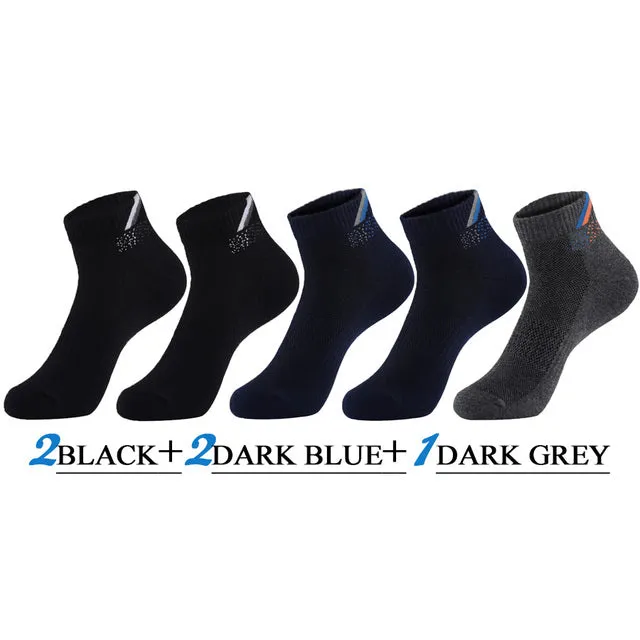 5 Pairs Lot Casual Cotton Breathable Outdoor Sports Socks for Men