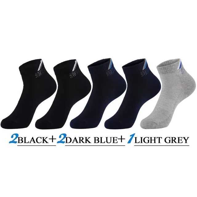 5 Pairs Lot Casual Cotton Breathable Outdoor Sports Socks for Men