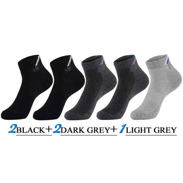 5 Pairs Lot Casual Cotton Breathable Outdoor Sports Socks for Men