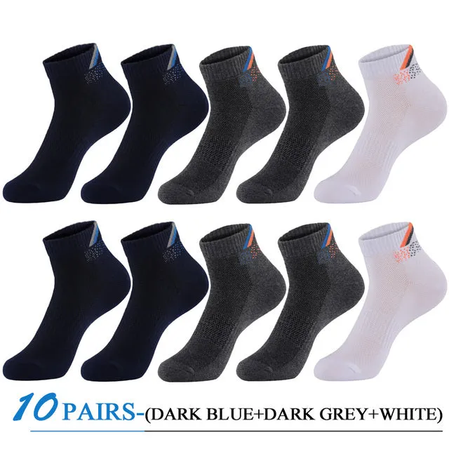 5 Pairs Lot Casual Cotton Breathable Outdoor Sports Socks for Men