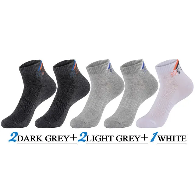 5 Pairs Lot Casual Cotton Breathable Outdoor Sports Socks for Men