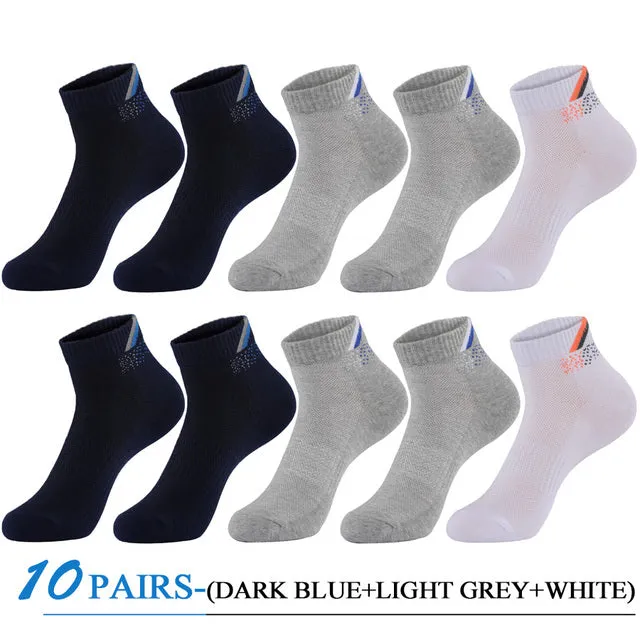 5 Pairs Lot Casual Cotton Breathable Outdoor Sports Socks for Men