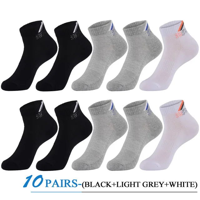 5 Pairs Lot Casual Cotton Breathable Outdoor Sports Socks for Men