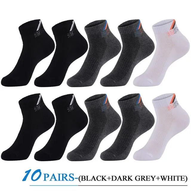 5 Pairs Lot Casual Cotton Breathable Outdoor Sports Socks for Men