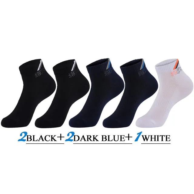 5 Pairs Lot Casual Cotton Breathable Outdoor Sports Socks for Men