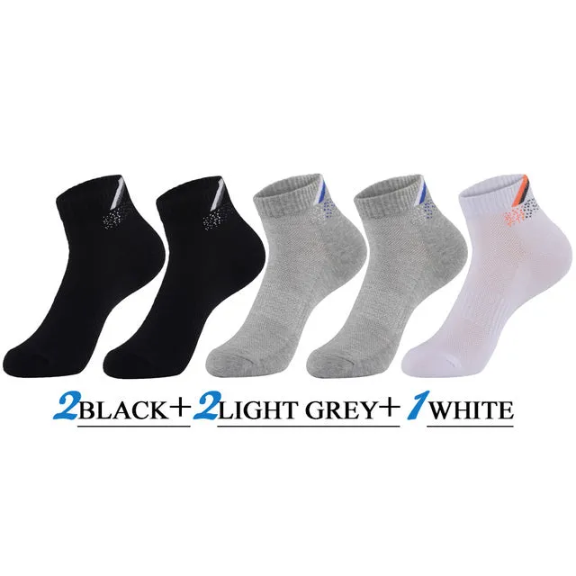 5 Pairs Lot Casual Cotton Breathable Outdoor Sports Socks for Men