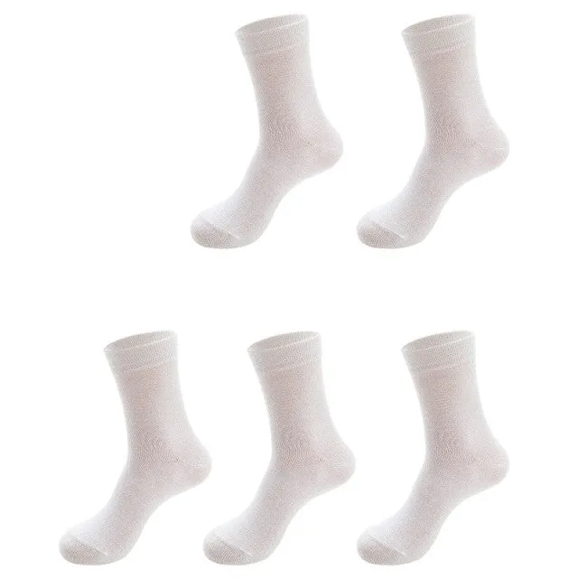 5 Pairs Summer Cotton Business Patchwork Mesh Breathable Socks for Men