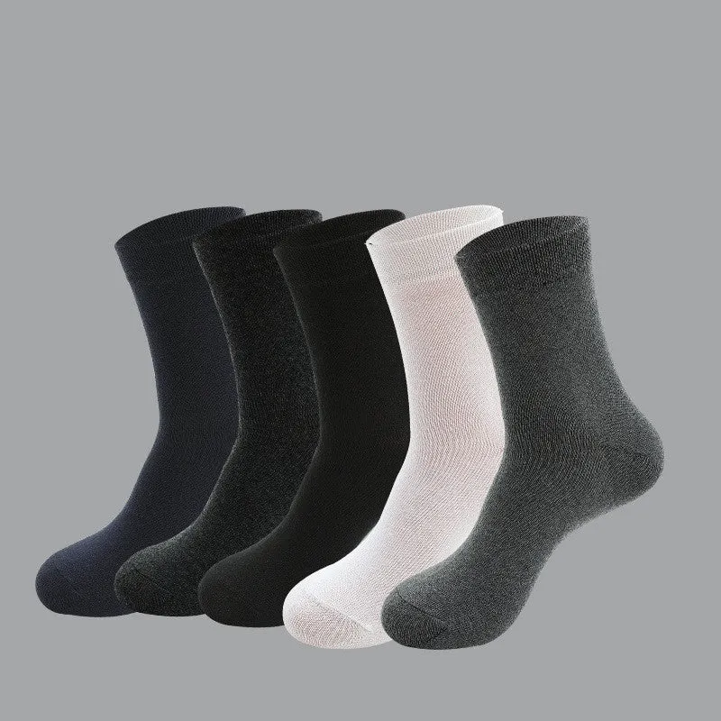 5 Pairs Summer Cotton Business Patchwork Mesh Breathable Socks for Men