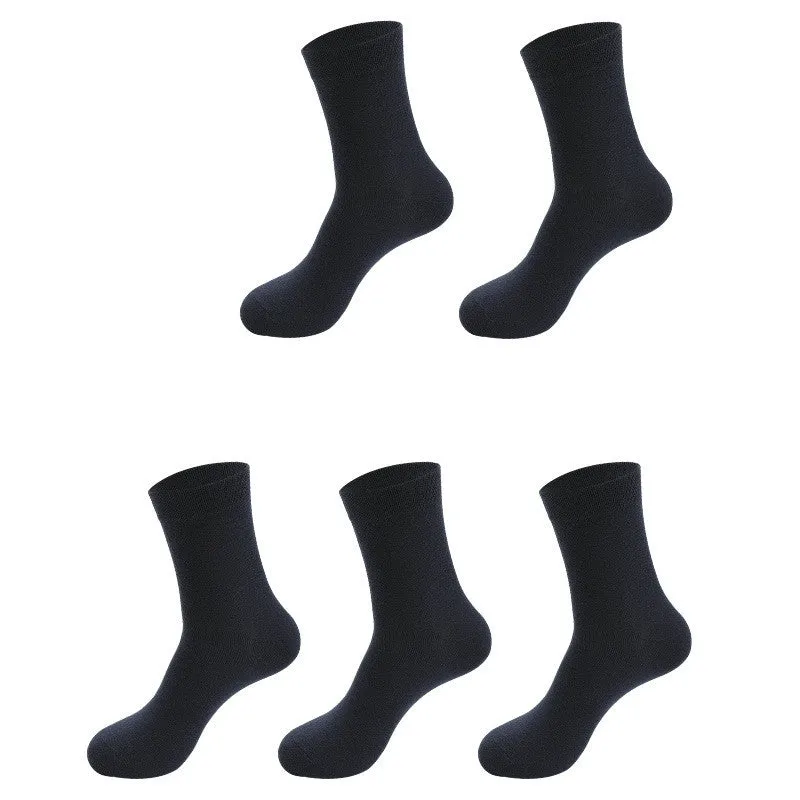 5 Pairs Summer Cotton Business Patchwork Mesh Breathable Socks for Men