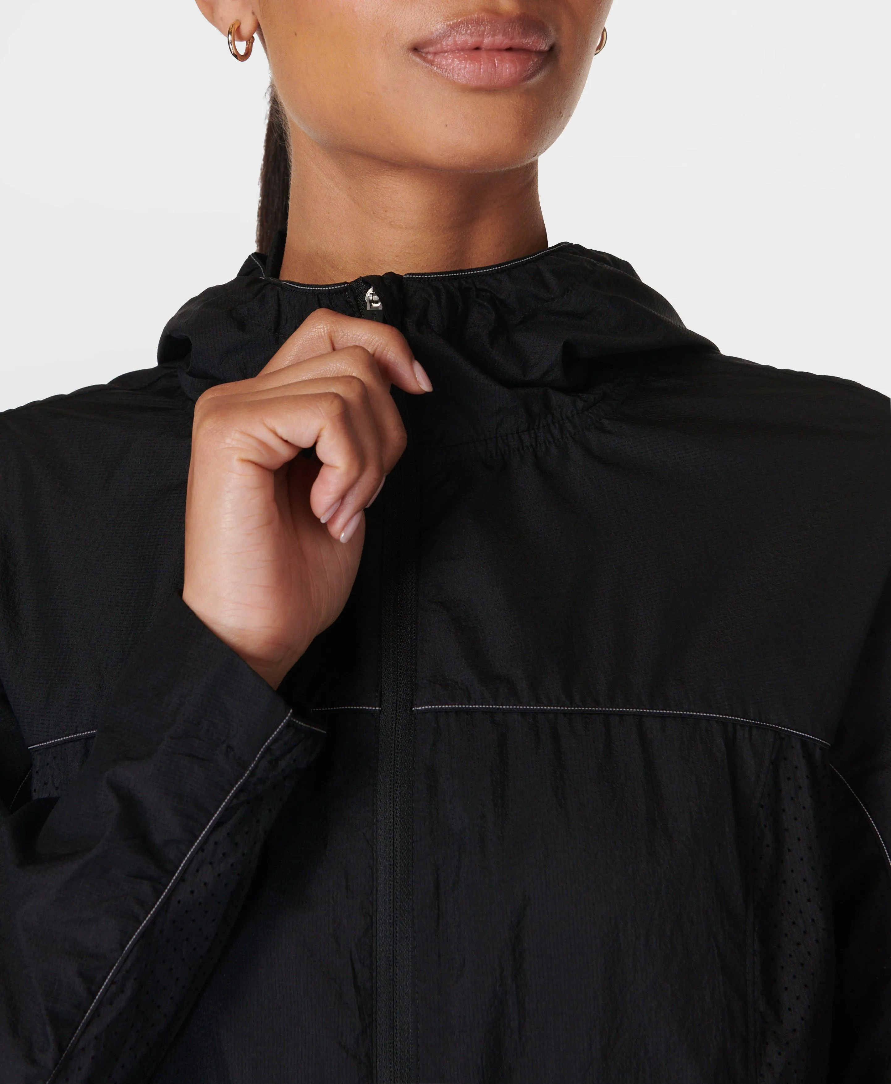 Aero Lightweight Running Shell Jacket - SB9837 in Classic Black 