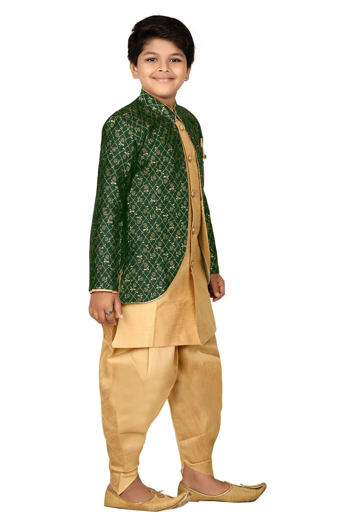 Ahhaaaa Kids Ethnic Indo Western Sherwani Set for Boys