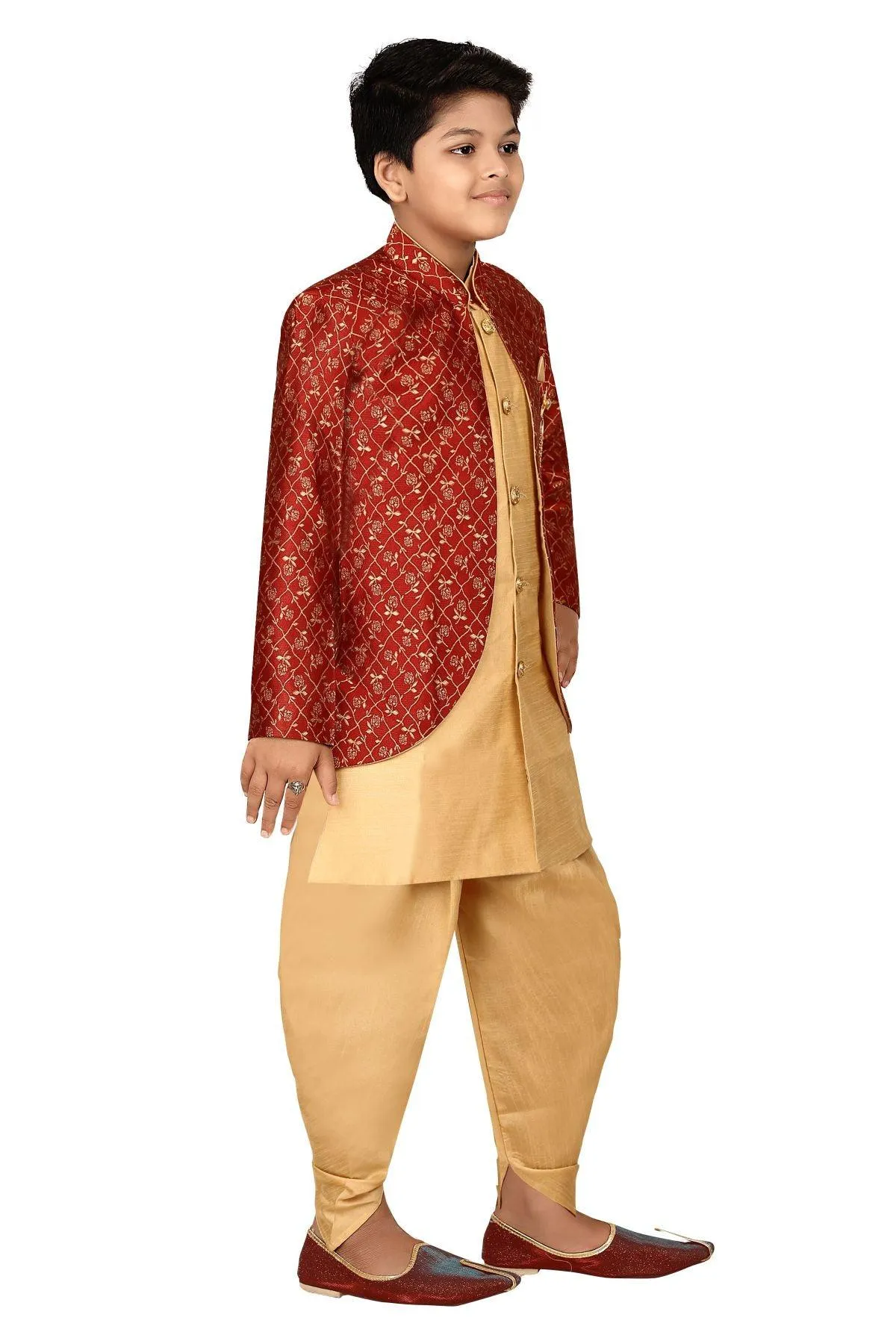 Ahhaaaa Kids Ethnic Indo Western Sherwani Set for Boys