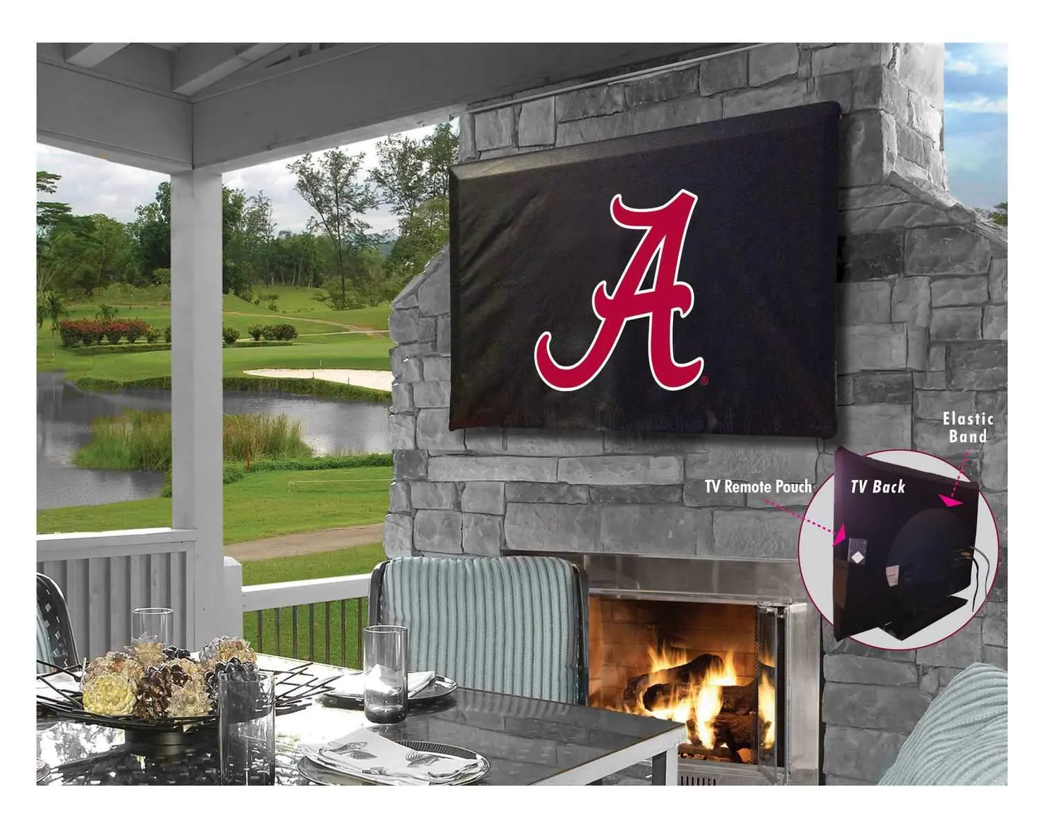 Alabama Crimson Tide "A" Breathable Water Resistant Vinyl TV Cover