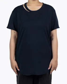 ALEXENDER MCQUEEN DISTRESSED BLACK COTTON TEE