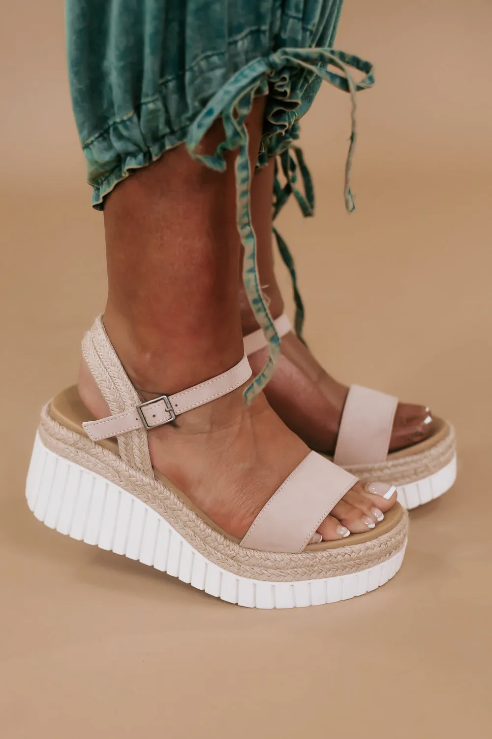 Ankle Strap Wedge Sandal, Blush