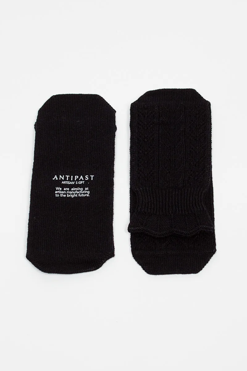 AU-55 Woven Ankle Socks Black