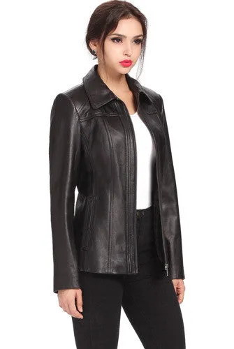 BGSD Women Ellen Lambskin Leather Jacket