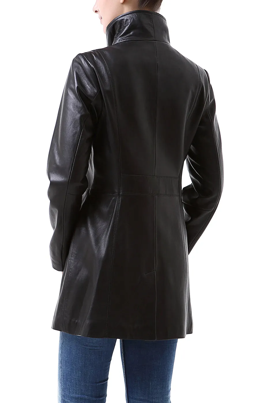 Certainly! Here is an optimized version of the product title with modifiers:

BGSD Womens Jocelyn Premium Lambskin Leather Car Coat Jacket