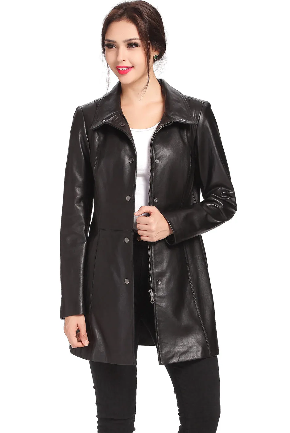 Certainly! Here is an optimized version of the product title with modifiers:

BGSD Womens Jocelyn Premium Lambskin Leather Car Coat Jacket