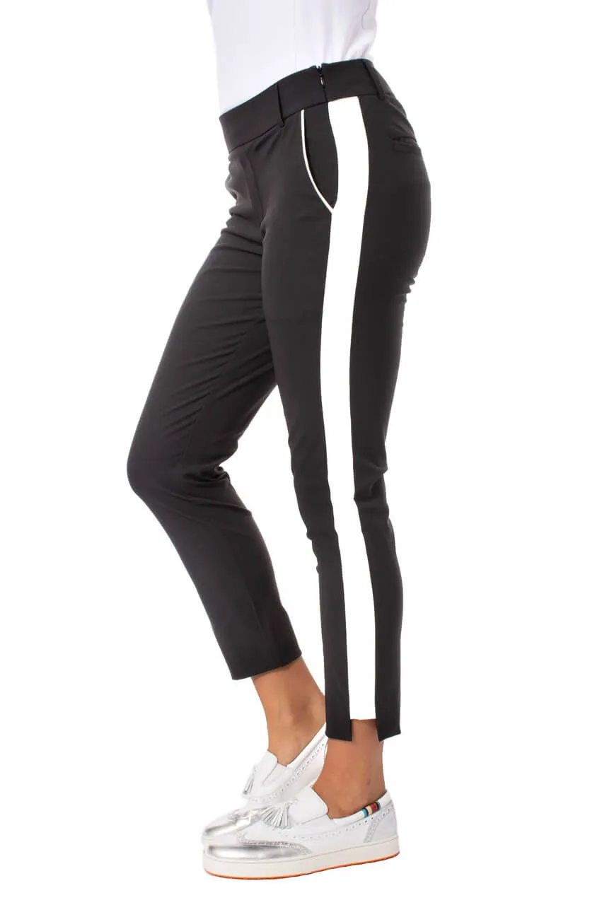 Black/White Stretch Ankle Pant