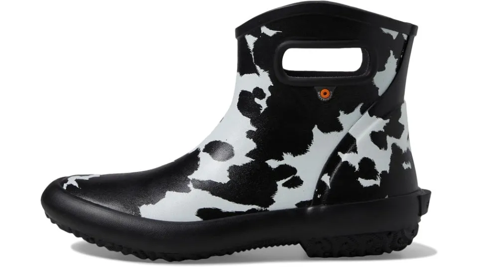 Bogs Womens Patch Ankle Cow Black White