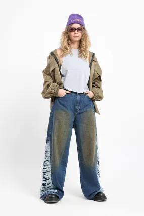 BOLD DISTRESSED BAGGY JEANS