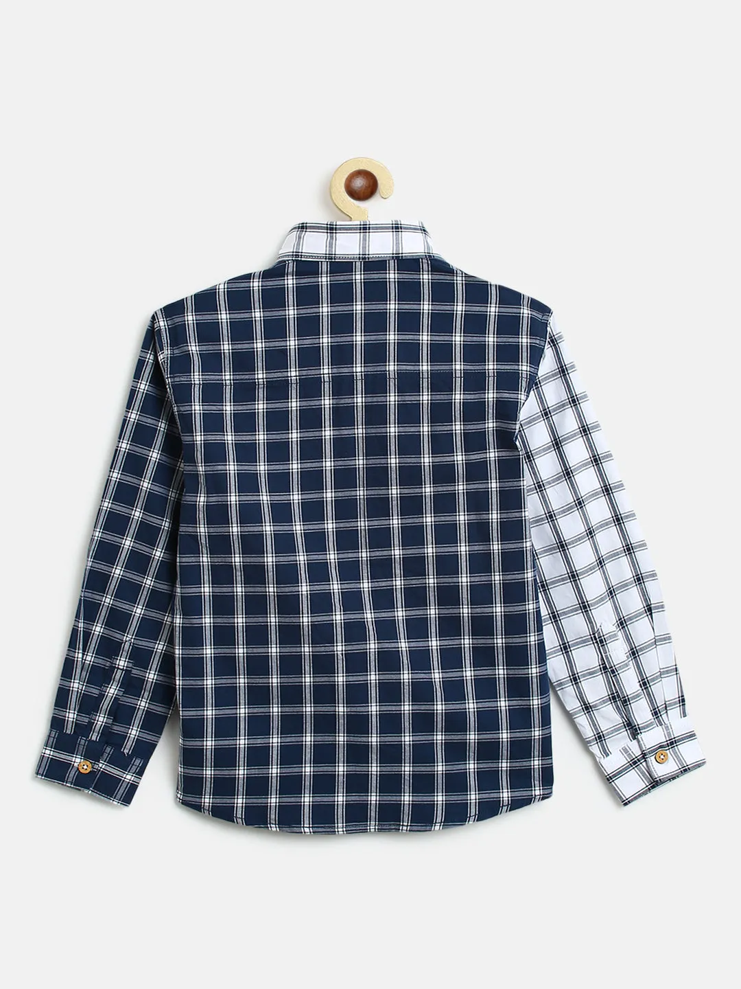 Boys Blue & White Checks Casual Shirt