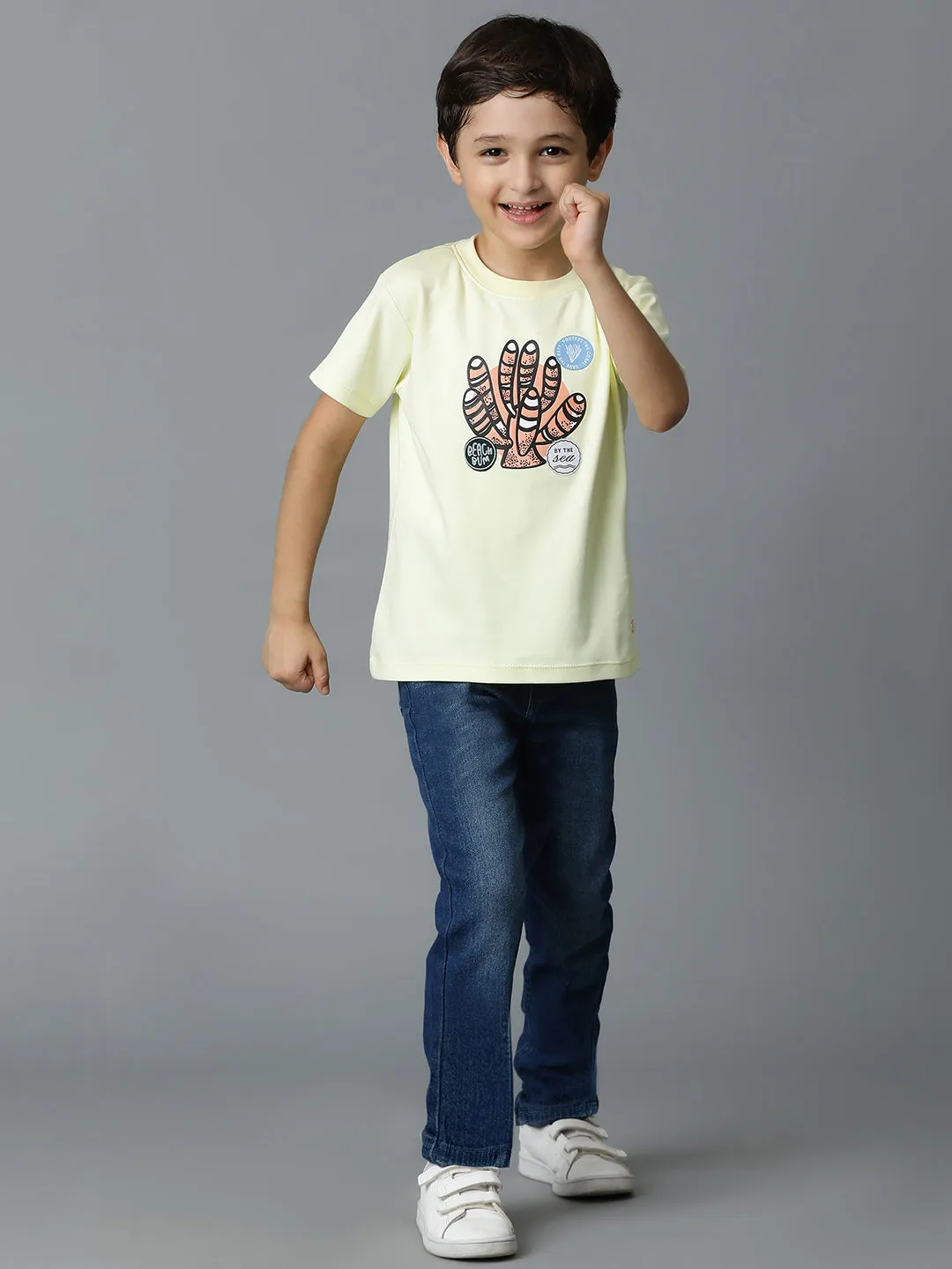 BOYS MID BLUE WHISKERED CASUAL JEANS