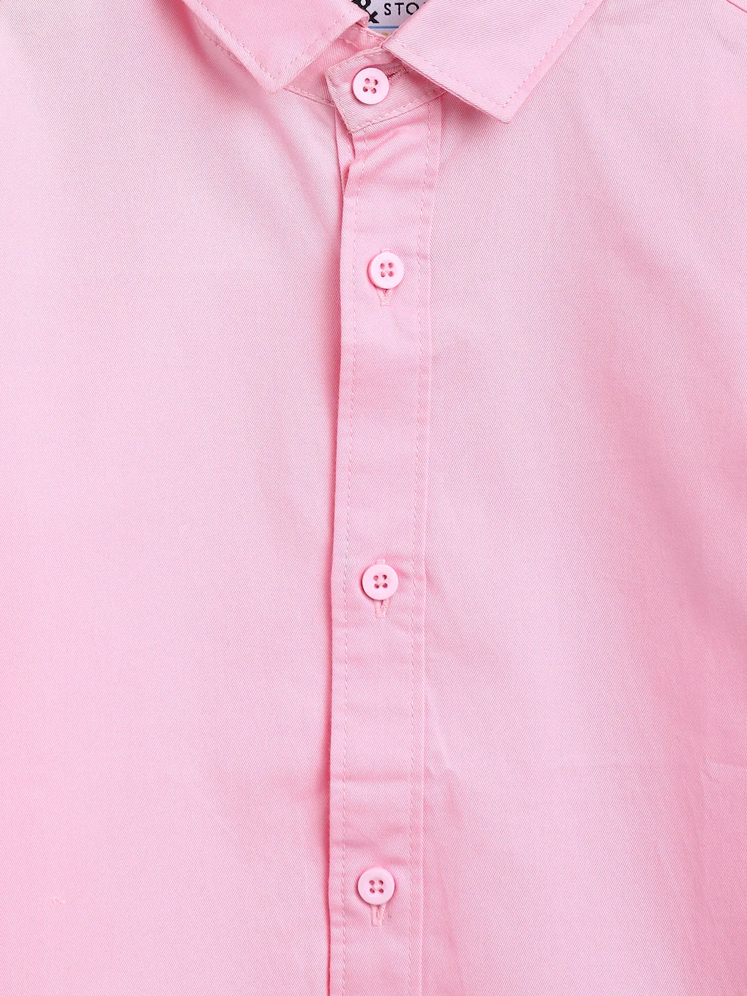 Boys Pink Cotton Shirt