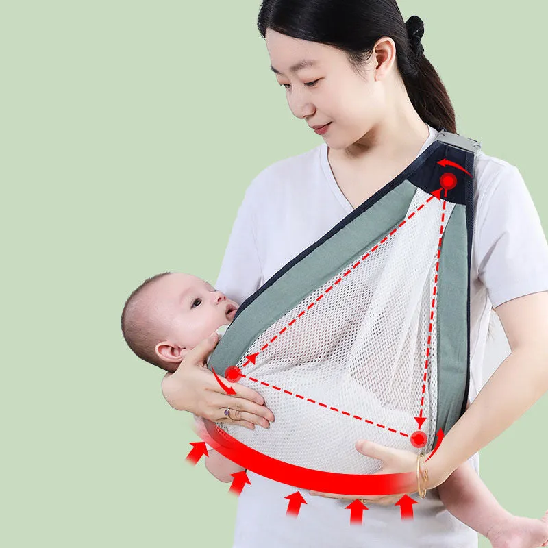 Breathable Baby Sling Wrap - Easy Pain-Free Snap-On Baby Sling Carrier for Newborn