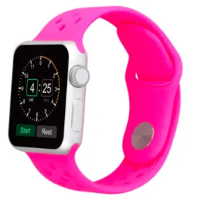 Breathable Silicone Sport Replacement Band for Apple Watch Pink