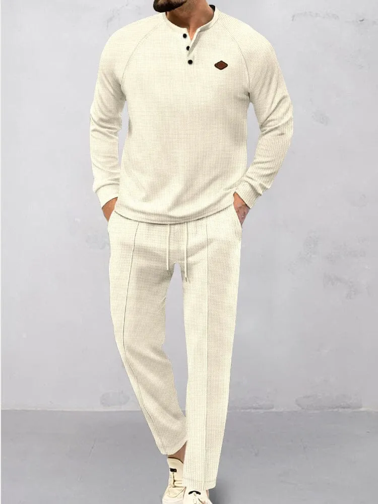 Breathable Waffle 2-Piece Tracksuit Set