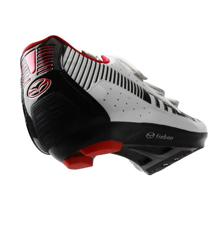 Breathable White Road Bike Racing Shoes