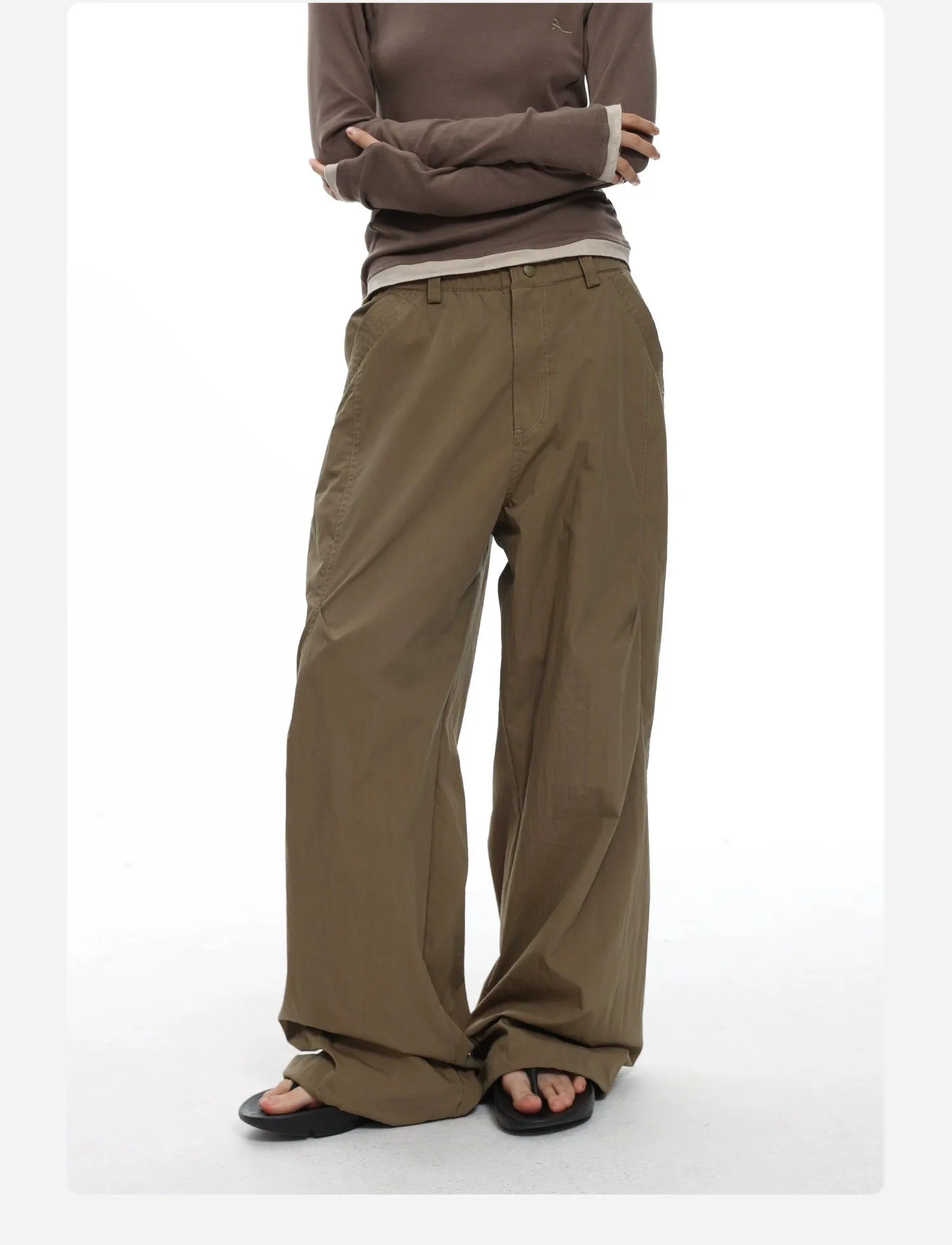 Buttoned Casual Solid Color Pants