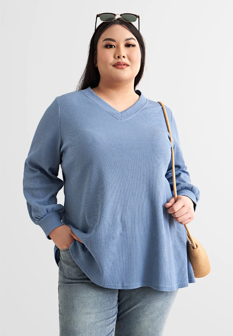 Carmen V-neck Cozy Waffle Top