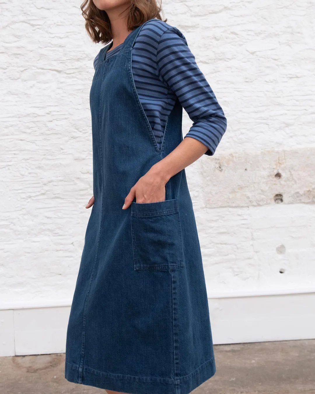 Caro Pinafore Dress - Heavy Denim