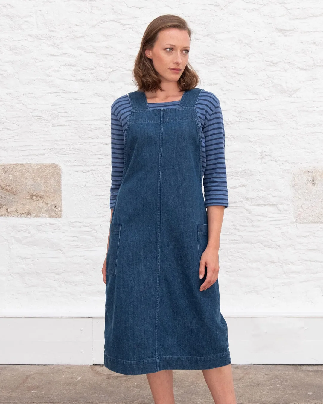 Caro Pinafore Dress - Heavy Denim