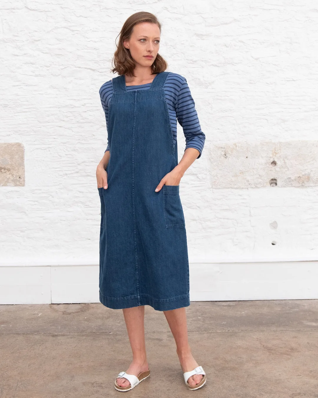 Caro Pinafore Dress - Heavy Denim