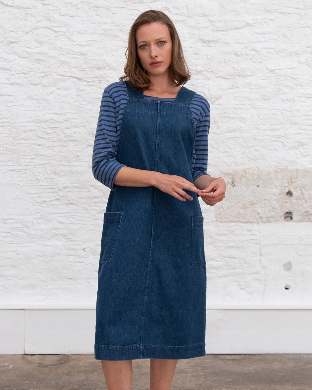 Caro Pinafore Dress - Heavy Denim