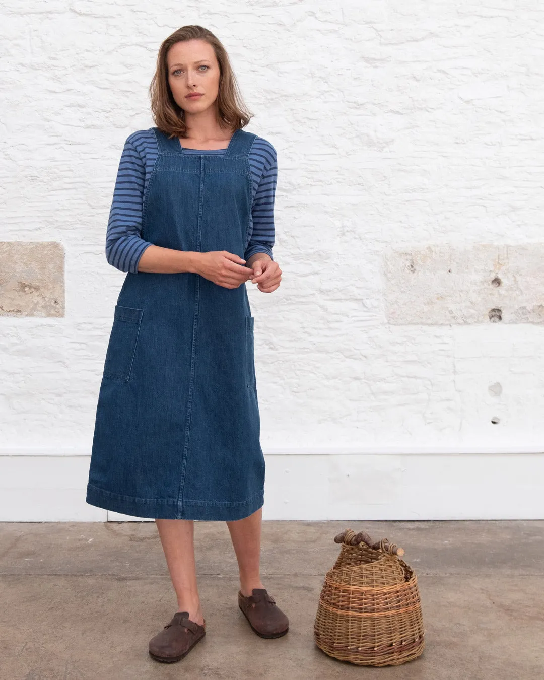 Caro Pinafore Dress - Heavy Denim