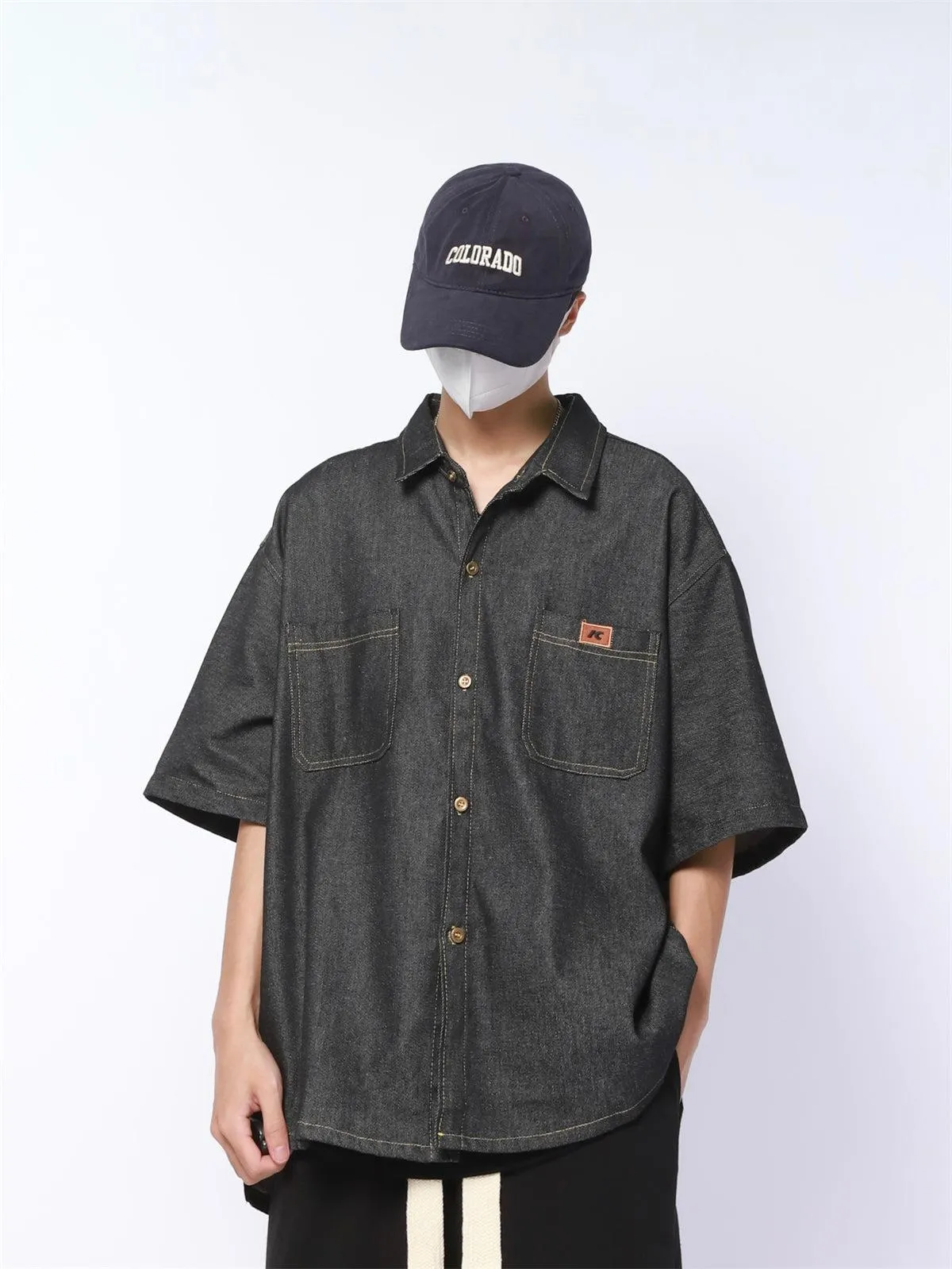 Casual Breast Pocket Buttoned Shirt