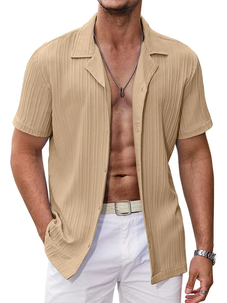 Casual Breathable Solid Pit Stripe Shirt (US Only)