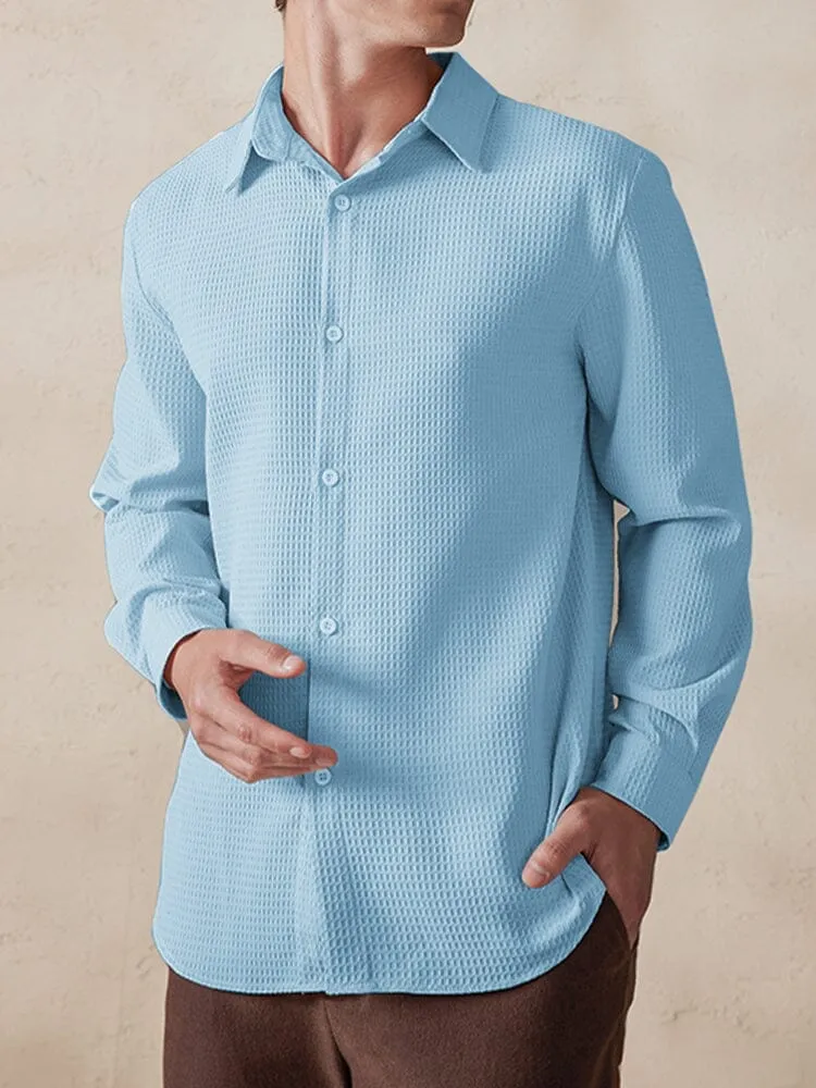 Casual Breathable Waffle Shirt